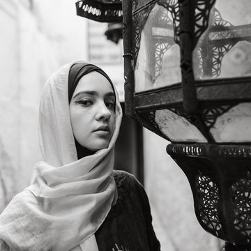 Portrait of woman outdoors, Marrakesh, Morocco