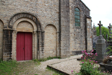 notre-dame abbey church in daoulas (brittany - france) 