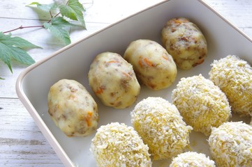ポテトコロッケの準備　下ごしらえ　クッキング