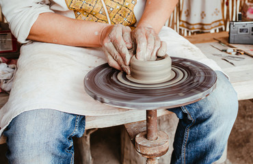 national ukrainian pottery pottery molding man, handmade