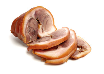 cooked pork (leg) isolated on white background