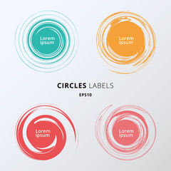 Set of colors circles brush on white background. You can use for greetings and promotion. Premium Quality Guarantee, Best seller, Best Choice, Sale, Sticker, Special Offer.