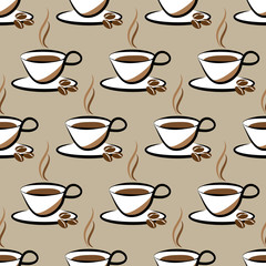 Coffee cup seamless background pattern