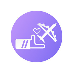 Icon design for travel insurance.  Vector illustration in flat style.