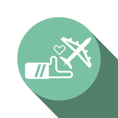 Icon design for travel insurance.  Vector illustration in flat style.