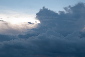 Naklejka na ściany i meble beautiful clouds at sunset, dark Cumulus clouds,