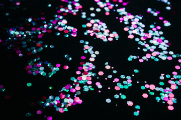Multicolored shiny confetti.
