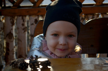 Baby girl playing at the playground.