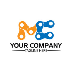 Letter MC, Logo Letter MC and chain. logo formed by chain