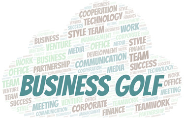 Obraz premium Business Golf word cloud. Collage made with text only.