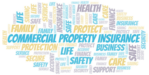 Obraz premium Commercial Property Insurance word cloud vector made with text only.