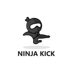 Ninja Kick Logo Template Design Vector, Emblem, Design Concept, Creative Symbol, Icon