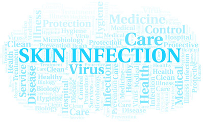 Obraz premium Skin Infection word cloud vector made with text only.