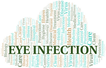 Obraz premium Eye Infection word cloud vector made with text only.