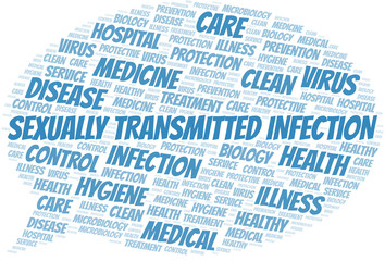 Obraz premium Sexually Transmitted Infection word cloud vector made with text only.