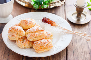 Cottage cheese and sugar cookies crows feet , Easter recipe