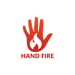 Hand Fire Logo Template Design Vector, Emblem, Design Concept, Creative Symbol, Icon