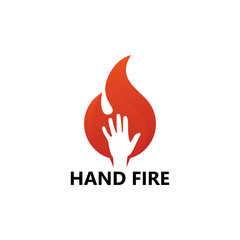 Hand Fire Logo Template Design Vector, Emblem, Design Concept, Creative Symbol, Icon