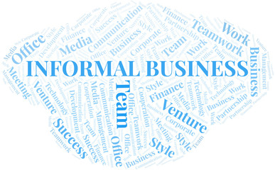 Informal Business word cloud. Collage made with text only.