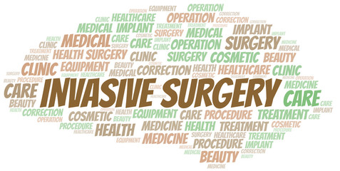 Invasive Surgery word cloud vector made with text only.