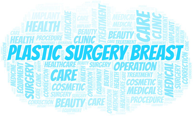 Obraz premium Plastic Surgery Breast word cloud vector made with text only.