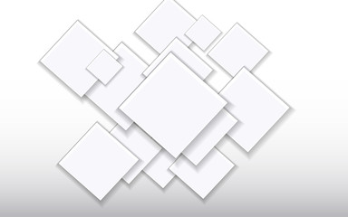 Obraz premium Abstract 3d geometric background with white and gray square rhombus structure style. Modern vector graphic blank space design for use element cover, brochure, banner, card, business, advertising
