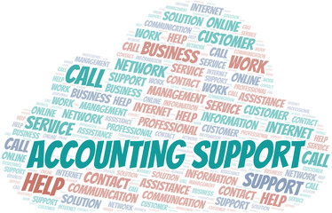 Obraz premium Accounting Support word cloud vector made with text only.