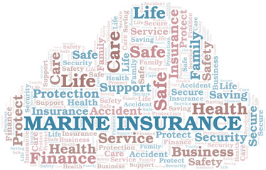 Obraz premium Marine Insurance word cloud vector made with text only.