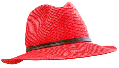 red hat isolated on white background - obrazy, fototapety, plakaty
