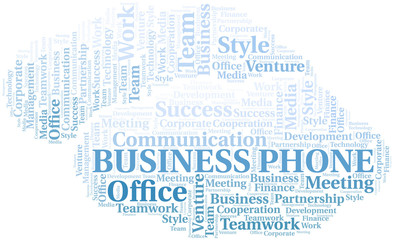 Fototapeta premium Business Phone word cloud. Collage made with text only.