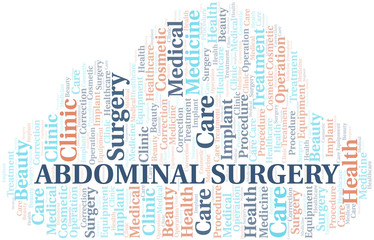 Obraz premium Abdominal Surgery word cloud vector made with text only.
