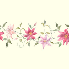 Watercolor floral vector pattern