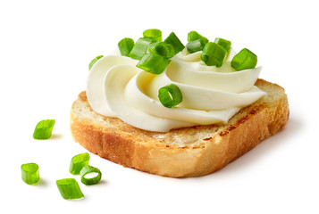toasted bread with cream cheese