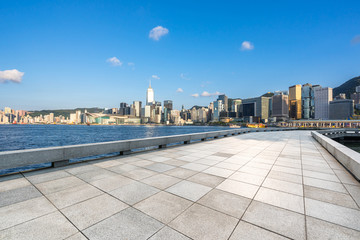 Naklejka premium view of city of hongkong
