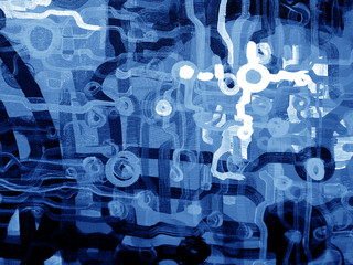 Colorful oil painting abstract technology background with textured