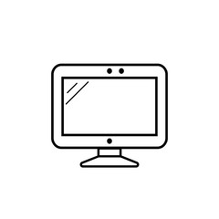 Screen vector icon. Monitor on white background