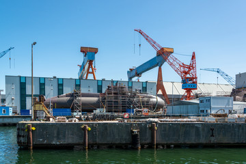 Kiel - bei TKMS in Kiel-Gaarden wurde ein U-boots Neubau für Singapur zu Wasser gelassen. Die...