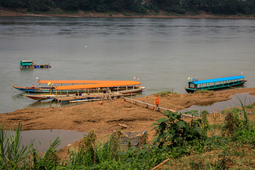 Boote auf dem Mekong Fluß, Thailand