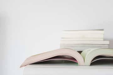 Close-up of open notebook on desk