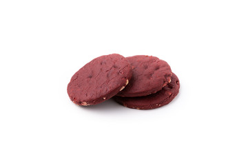 Obraz na płótnie Canvas red cookie on isolated white background