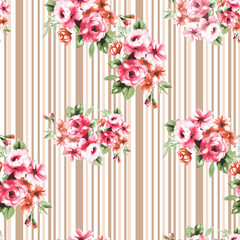 Pink Flowers on Light Background