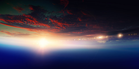 Abstract planets and space background