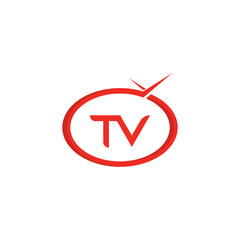 TV logo design flat icon illustration design 