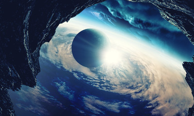 Abstract planets and space background