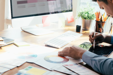 Web designer, UX UI designer designing mobile application user interface