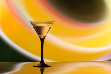 Two glasses of martini coctail in a bar