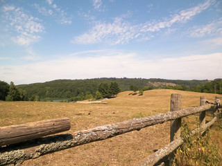 Landscape of ranch in Wiezyca region, Kashubia, Poland.
