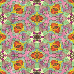  Kaleidoscopic art- geometry seamless ornate. Digital 2D illustr