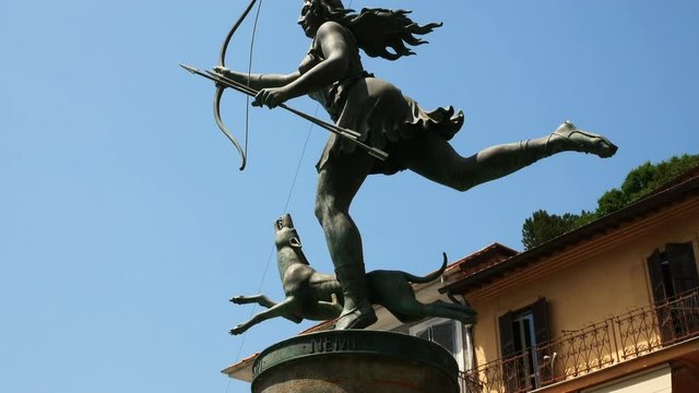 Diana fountain, Nemi village near Rome famous for its strawberries