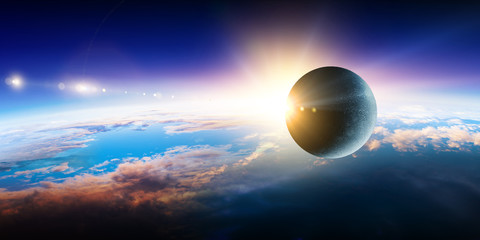 Obraz premium Abstract planets and space background